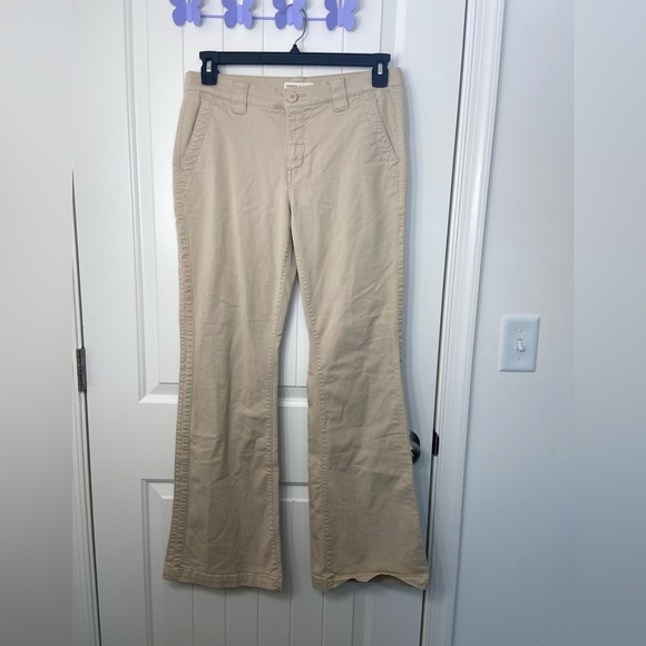 EUC Vintage Tommy Hilfiger jeans women’s tan widen leg flare khaki pants size 11 - Picture 1 of 8